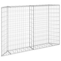 Produktbild för Gabion trapets upphöjd galvaniserat stål 150x20x100 cm