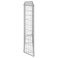 Produktbild för Gabion trapets upphöjd galvaniserat stål 150x20x100 cm