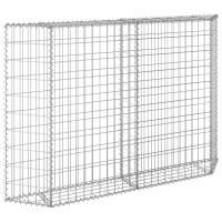 Produktbild för Gabion trapets upphöjd galvaniserat stål 150x20x100 cm