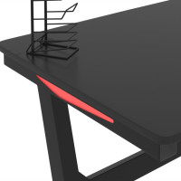 Miniatyr av produktbild för Gamingskrivbord LED med Z-formade ben svart 110x60x75 cm