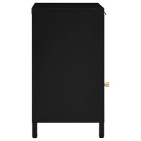 Miniatyr av produktbild för Sängbord svart 40x30x54,5 cm stål och glas
