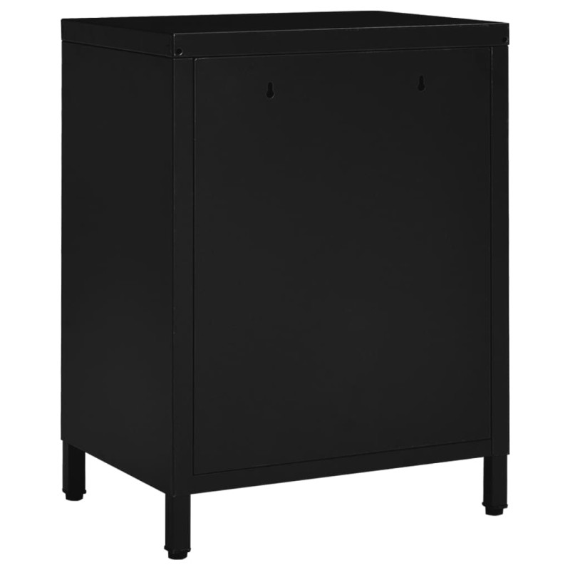 Produktbild för Sängbord svart 40x30x54,5 cm stål och glas