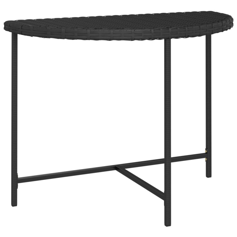 Produktbild för Trädgårdsbord svart 100x50x75 cm konstrotting