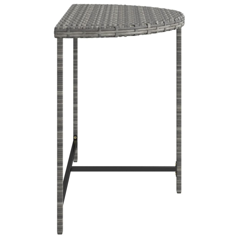 Produktbild för Trädgårdsbord grå 100x50x75 cm konstrotting