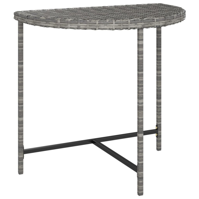 Produktbild för Trädgårdsbord grå 80x50x75 cm konstrotting