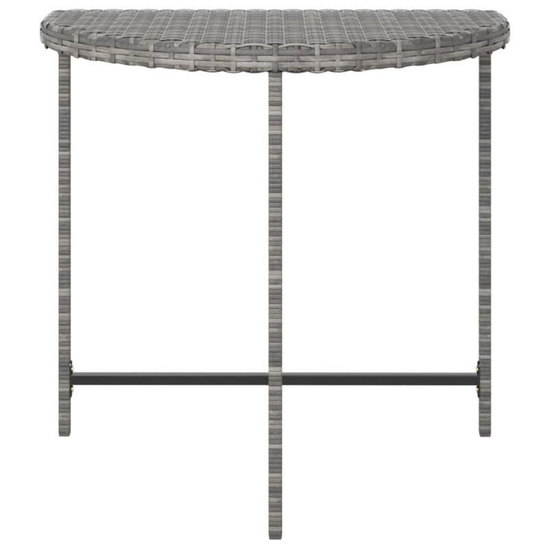 Produktbild för Trädgårdsbord grå 80x50x75 cm konstrotting