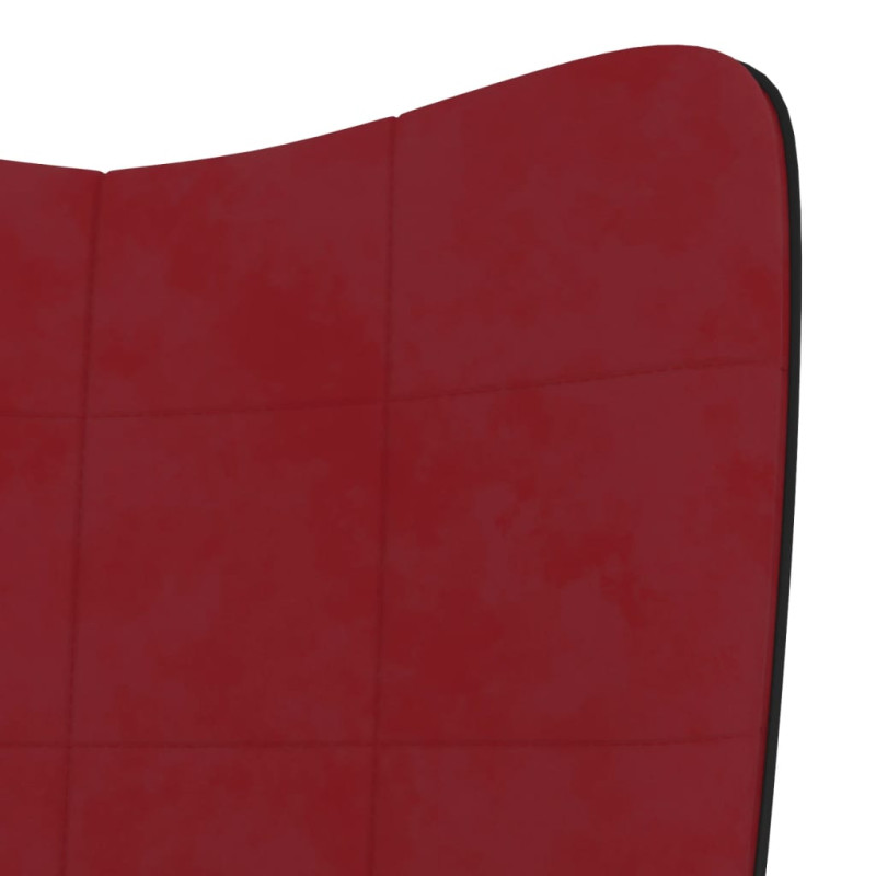 Produktbild för Vilstol med fotpall vinröd sammet och PVC