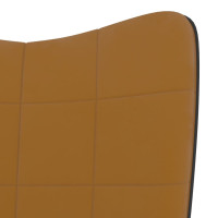 Miniatyr av produktbild för Vilstol med fotpall brun sammet och PVC