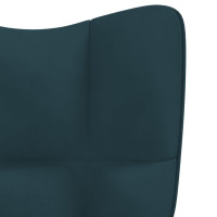 Produktbild för Vilstol med fotpall blå sammet