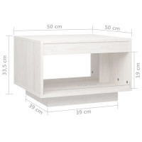Miniatyr av produktbild för Soffbord vit 50x50x33,5 cm massiv furu