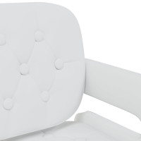 Produktbild för Snurrbara matstolar 4 st vit konstläder