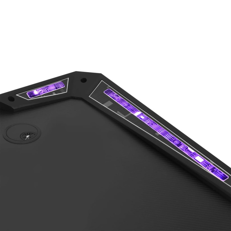 Produktbild för Gamingskrivbord LED med Y-formade ben svart 90x60x75 cm