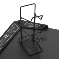 Miniatyr av produktbild för Gamingskrivbord LED med Y-formade ben svart 90x60x75 cm