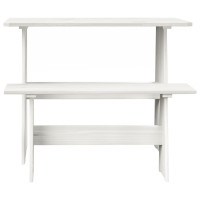 Produktbild för Matbord med bänk REINE vit massiv furu