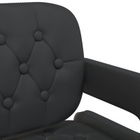 Produktbild för Snurrbara matstolar 4 st svart konstläder