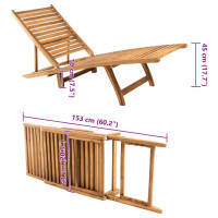 Produktbild för Solsäng massiv teak
