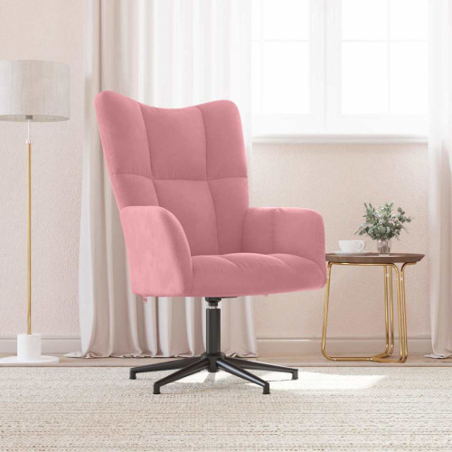 vidaXL Vilstol rosa sammet