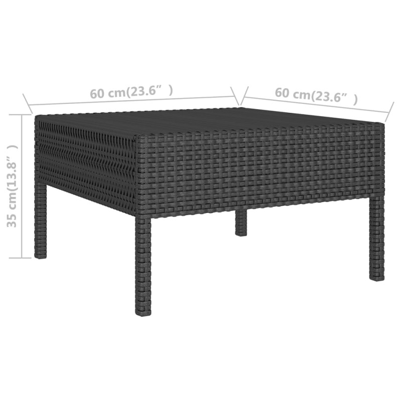 Produktbild för Loungegrupp med dynor 8 delar konstrotting svart