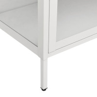 Miniatyr av produktbild för Vitrinskåp vit 90x40x180 cm stål och härdat glas