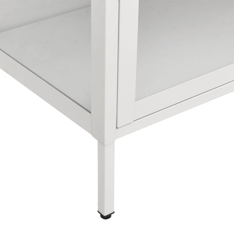 Produktbild för Vitrinskåp vit 90x40x180 cm stål och härdat glas