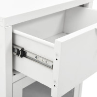 Miniatyr av produktbild för Sängbord vit 40x30x54,5 cm stål och glas
