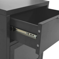Miniatyr av produktbild för Sängbord antracit 40x30x54,5 cm stål och glas