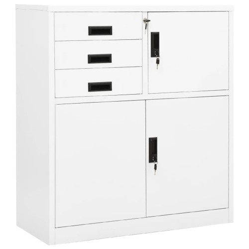 vidaXL Dokumentskåp vit 90x40x102 cm stål - Förvaringsskåp & Garderober