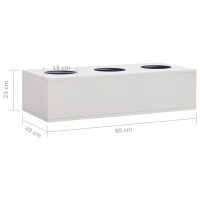 Miniatyr av produktbild för Blomlåda för kontor ljusgrå 90x40x23 cm stål