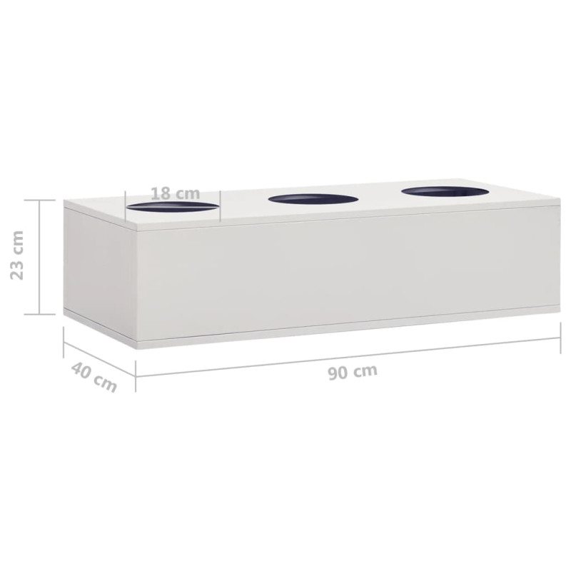 Produktbild för Blomlåda för kontor ljusgrå 90x40x23 cm stål