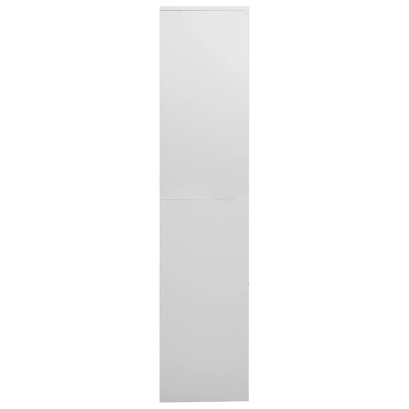 Produktbild för Dokumentskåp ljusgrå 90x40x180 cm stål och härdat glas