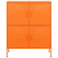 Produktbild för Förvaringsskåp orange 80x35x101,5 cm stål
