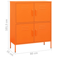 Produktbild för Förvaringsskåp orange 80x35x101,5 cm stål