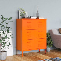 Produktbild för Byrå orange 80x35x101,5 cm stål