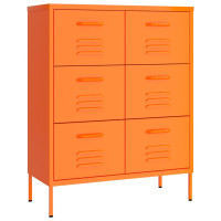 Produktbild för Byrå orange 80x35x101,5 cm stål