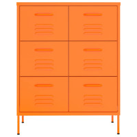 Produktbild för Byrå orange 80x35x101,5 cm stål