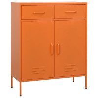 Produktbild för Förvaringsskåp orange 80x35x101,5 cm stål