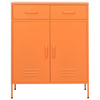 Produktbild för Förvaringsskåp orange 80x35x101,5 cm stål