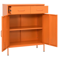 Produktbild för Förvaringsskåp orange 80x35x101,5 cm stål