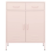 Produktbild för Förvaringsskåp rosa 80x35x101,5 cm stål