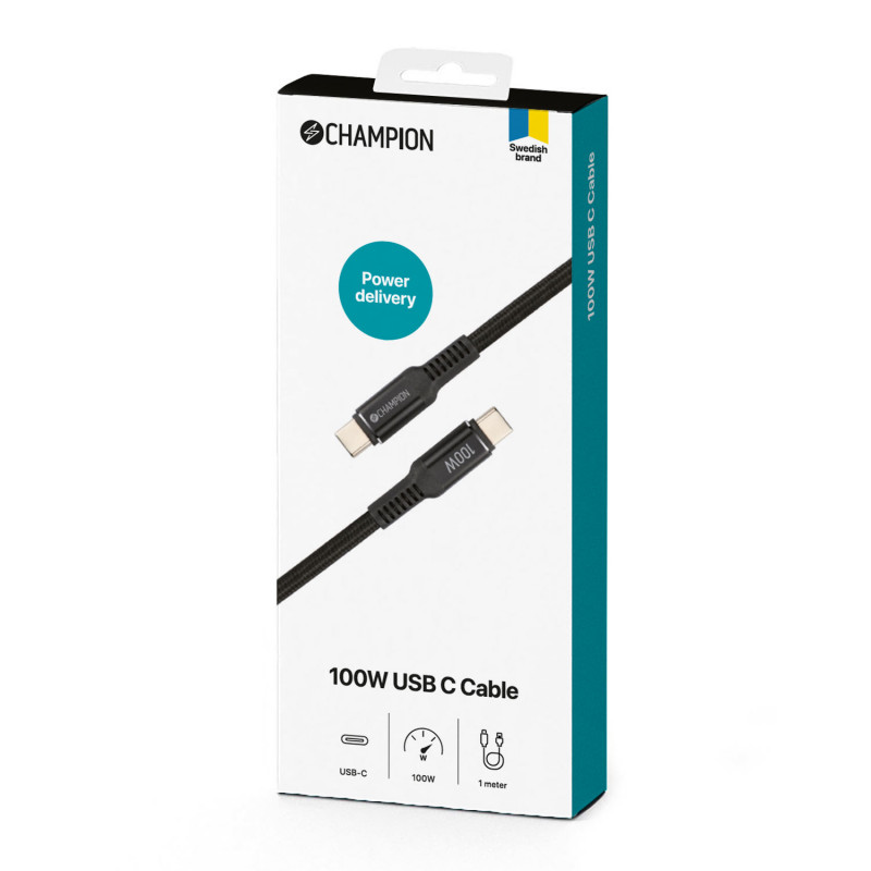 Produktbild för USB-C kabel 100W 1m Svart