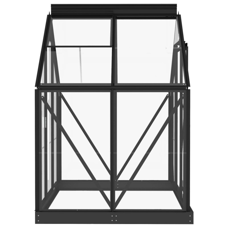 Produktbild för Glasväxthus antracit 155x103x191 cm aluminium