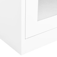 Produktbild för Dokumentskåp vit 90x40x180 cm stål och härdat glas