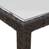 Produktbild för Utebord 190x90x75 cm härdat glas och konstrotting brun