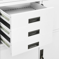 Produktbild för Dokumentskåp vit 90x40x180 cm stål