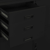 Produktbild för Dokumentskåp svart 90x40x180 cm stål