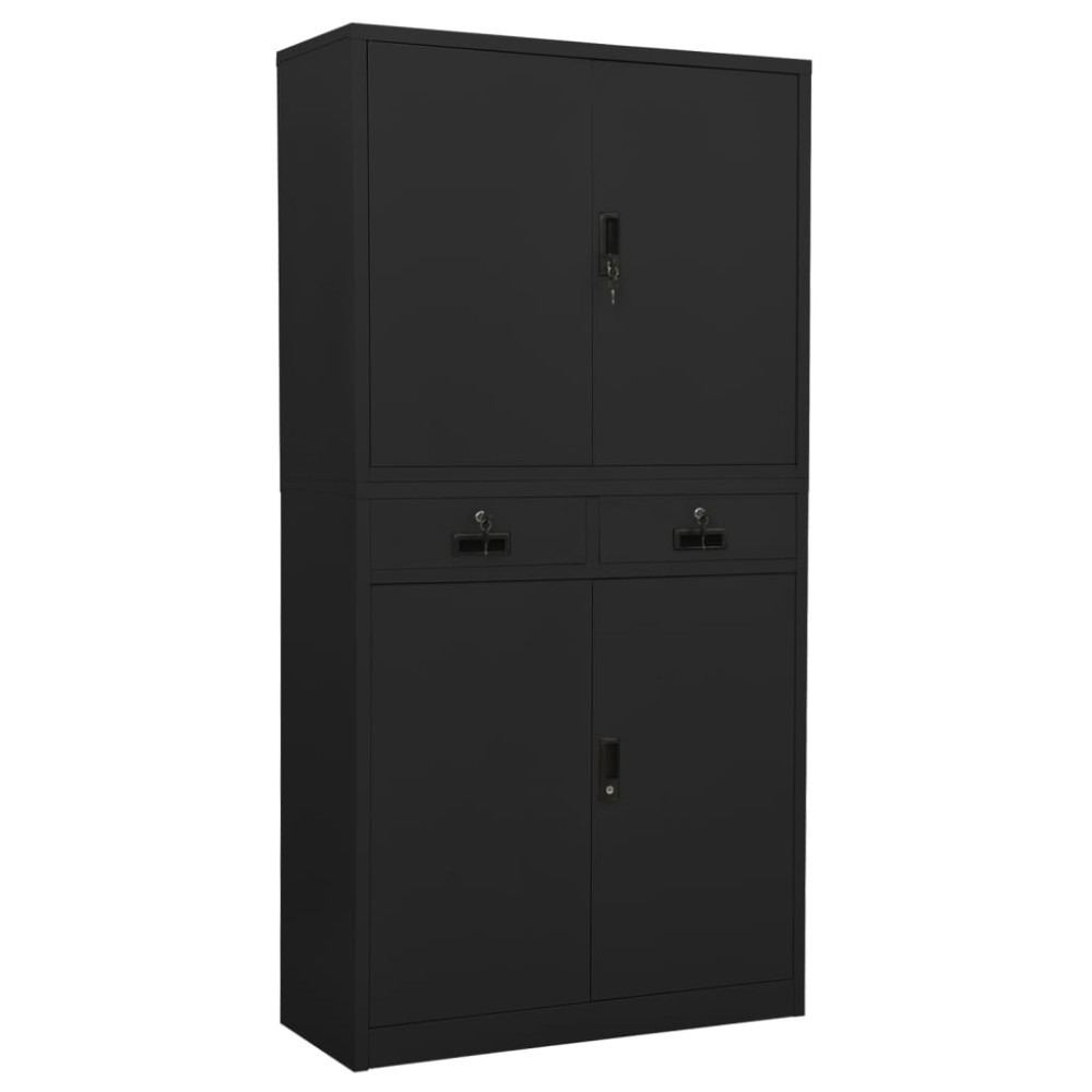 Produktbild för Dokumentskåp antracit 90x40x180 cm stål