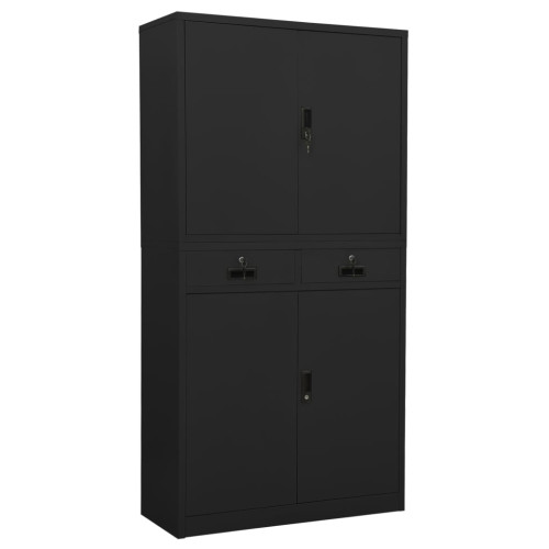 vidaXL Dokumentskåp antracit 90x40x180 cm stål