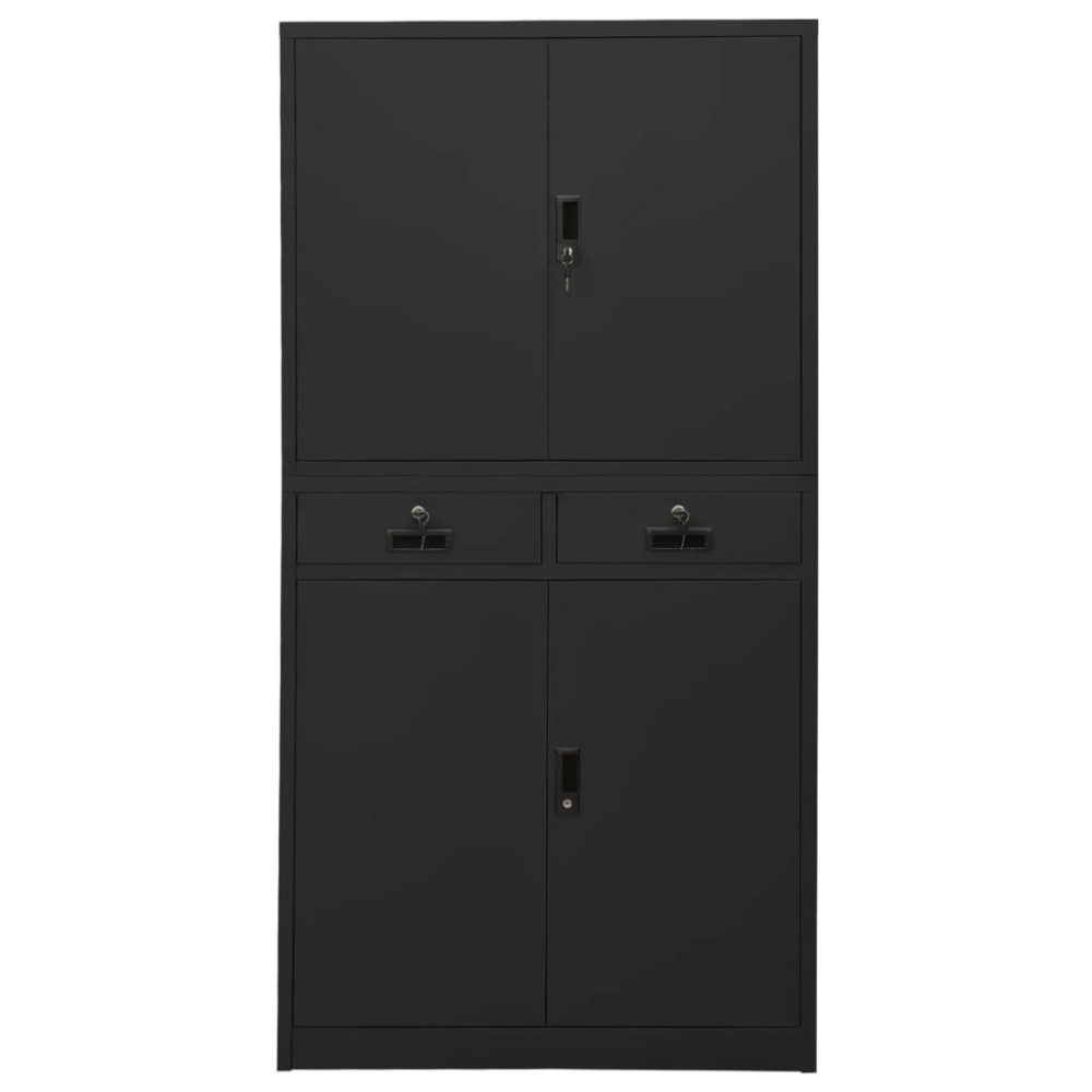 Produktbild för Dokumentskåp antracit 90x40x180 cm stål