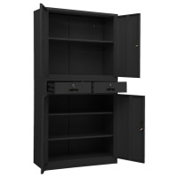 Produktbild för Dokumentskåp antracit 90x40x180 cm stål