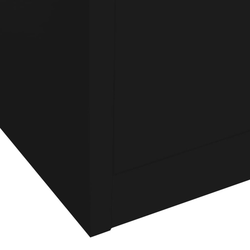 Produktbild för Dokumentskåp svart 90x40x180 cm stål och härdat glas